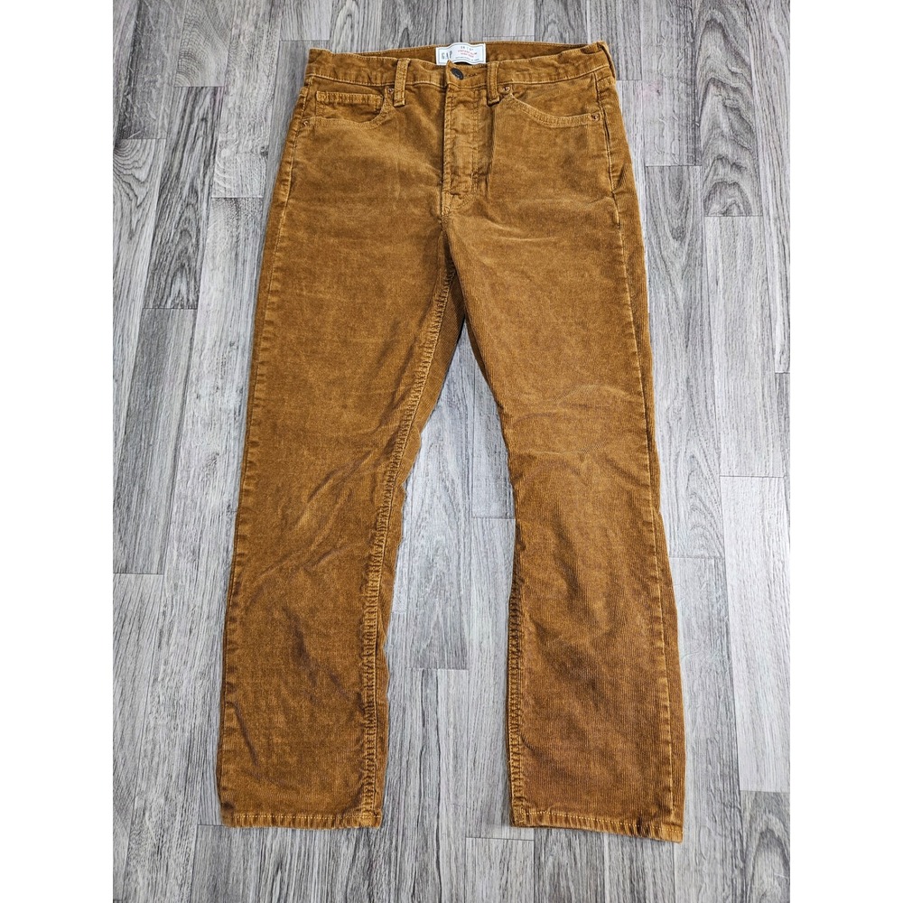 GAP Vintage Slim High Rise Corduroy Pants Womens 28/6P Brown Button Fly
